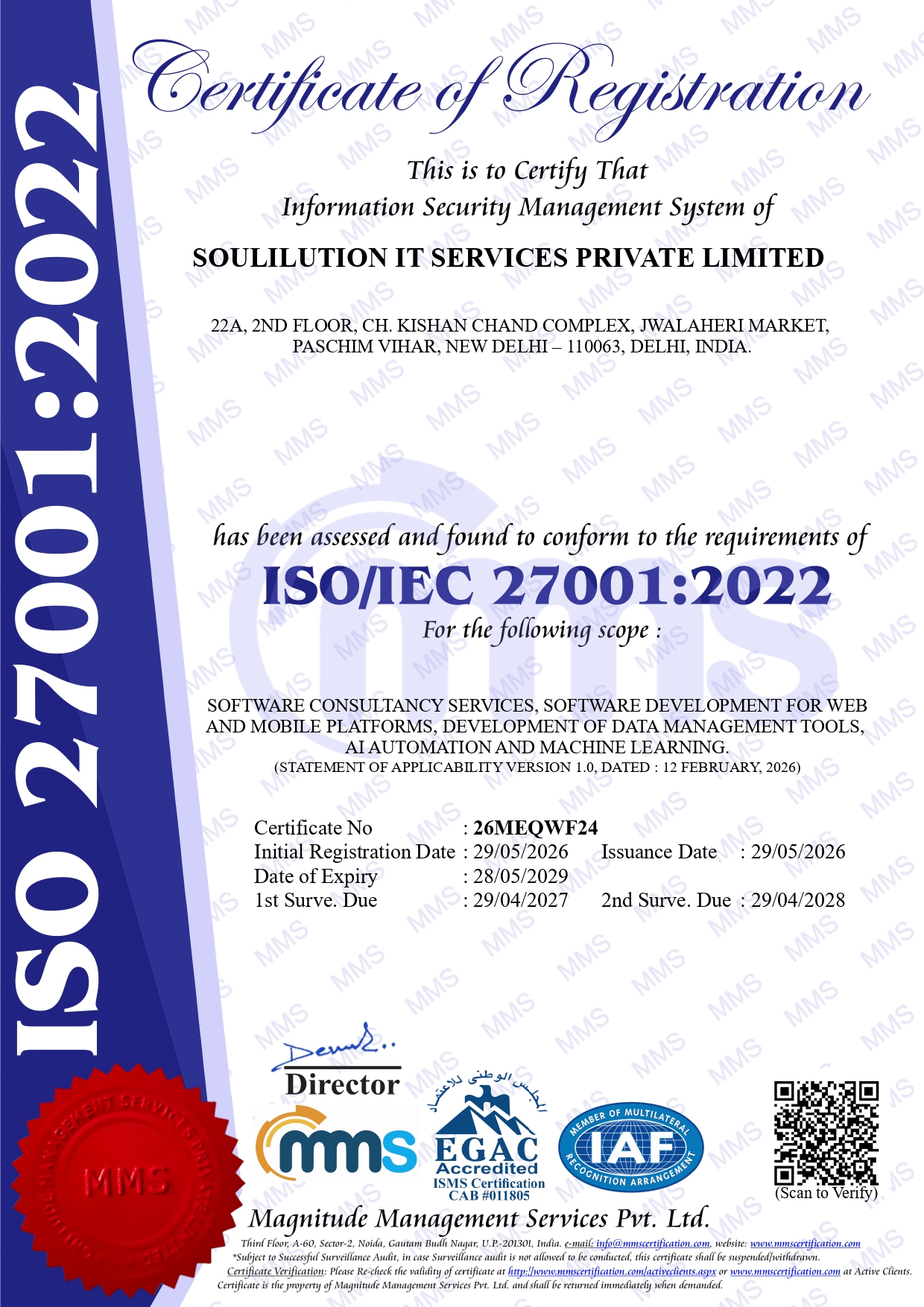 ISO 27001:2022 Certificate
